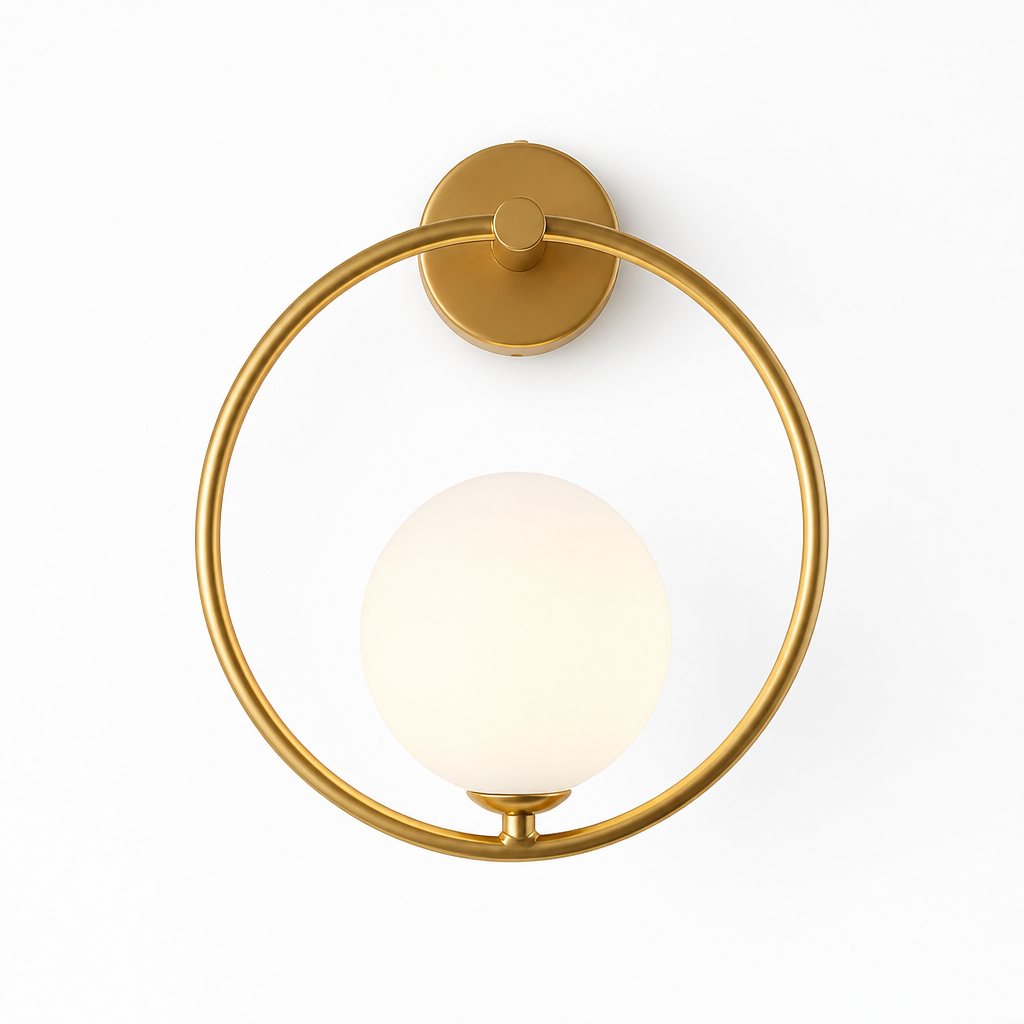 Scandinavian Metal & Glass LED Globe Wall Sconce
