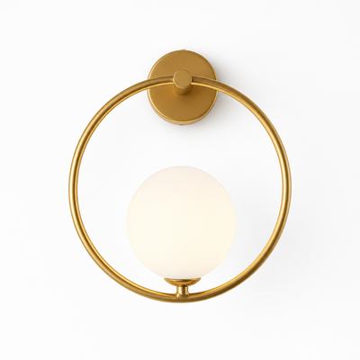 Scandinavian Metal & Glass LED Globe Wall Sconce