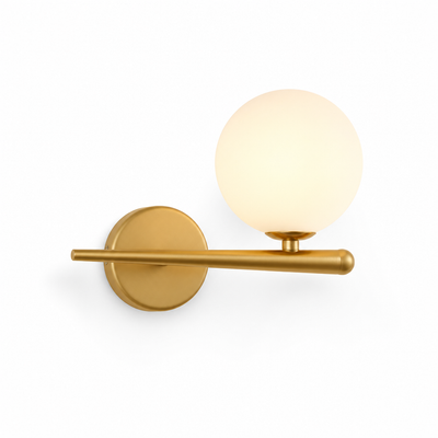 Scandinavian Metal & Glass LED Globe Wall Sconce