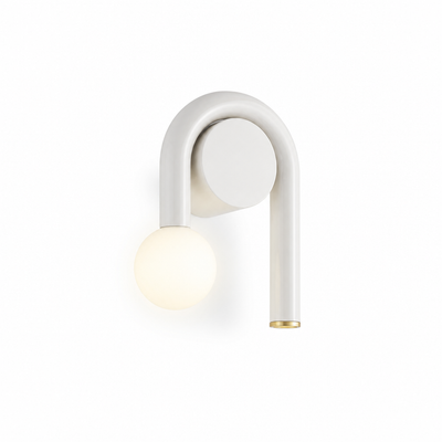 Scandinavian Metal & Glass U-Shape Wall Sconce
