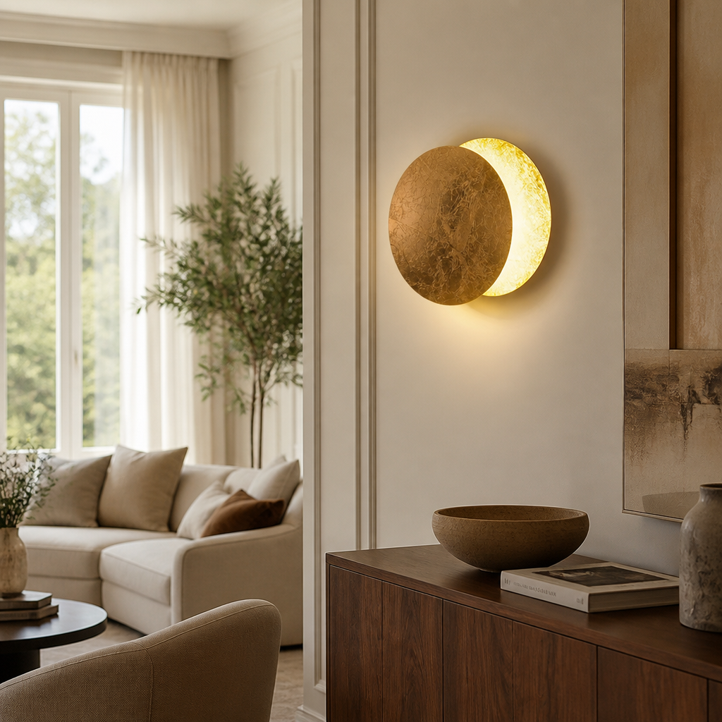Scandinavian Metal LED Moon Eclipse Wall Sconce