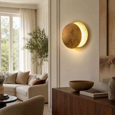 Scandinavian Metal LED Moon Eclipse Wall Sconce