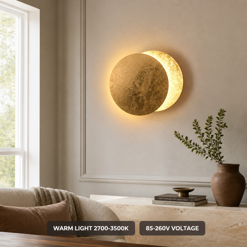 Scandinavian Metal LED Moon Eclipse Wall Sconce