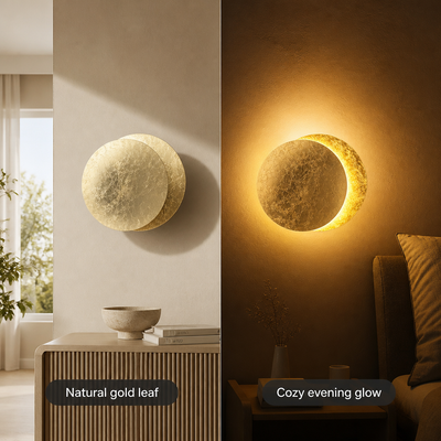 Scandinavian Metal LED Moon Eclipse Wall Sconce