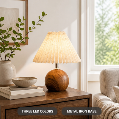 Scandinavian Metal LED Pleated Shade Table Lamp