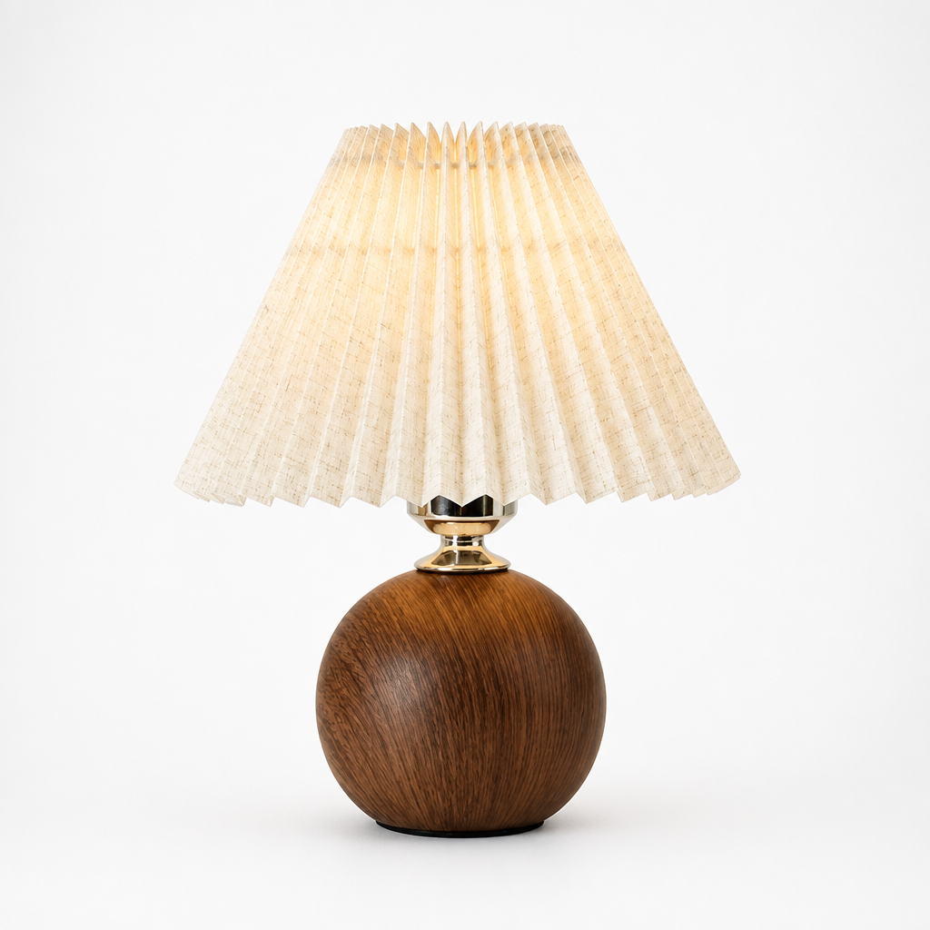 Scandinavian Metal LED Pleated Shade Table Lamp