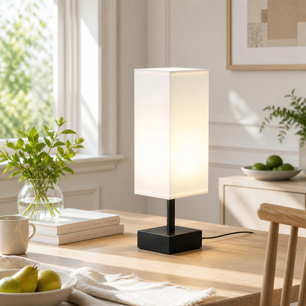 Scandinavian Metal & Wood 3-Color Table Lamp