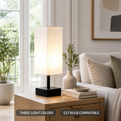 Scandinavian Metal & Wood 3-Color Table Lamp