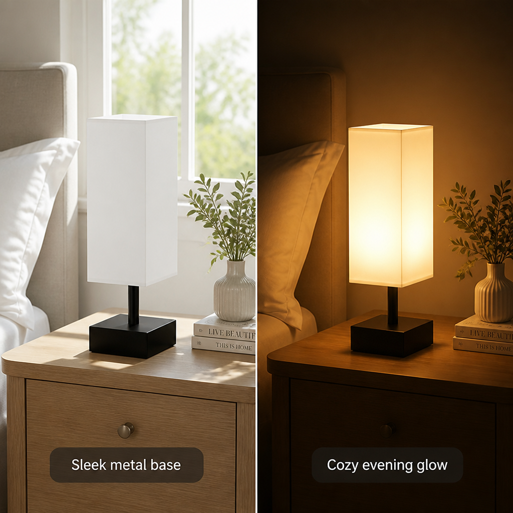 Scandinavian Metal & Wood 3-Color Table Lamp