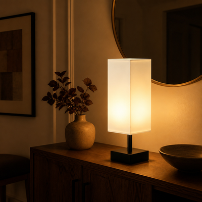 Scandinavian Metal & Wood 3-Color Table Lamp