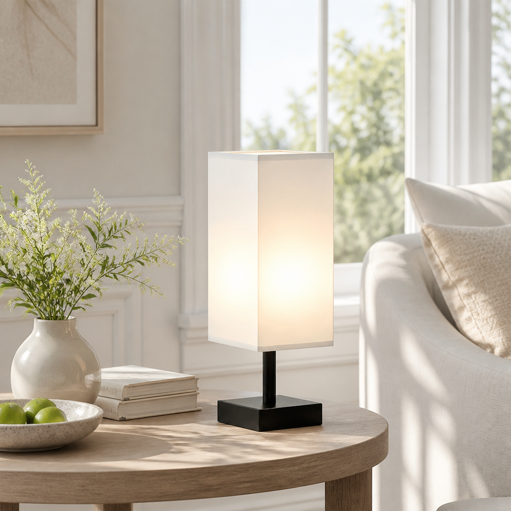 Scandinavian Metal & Wood 3-Color Table Lamp