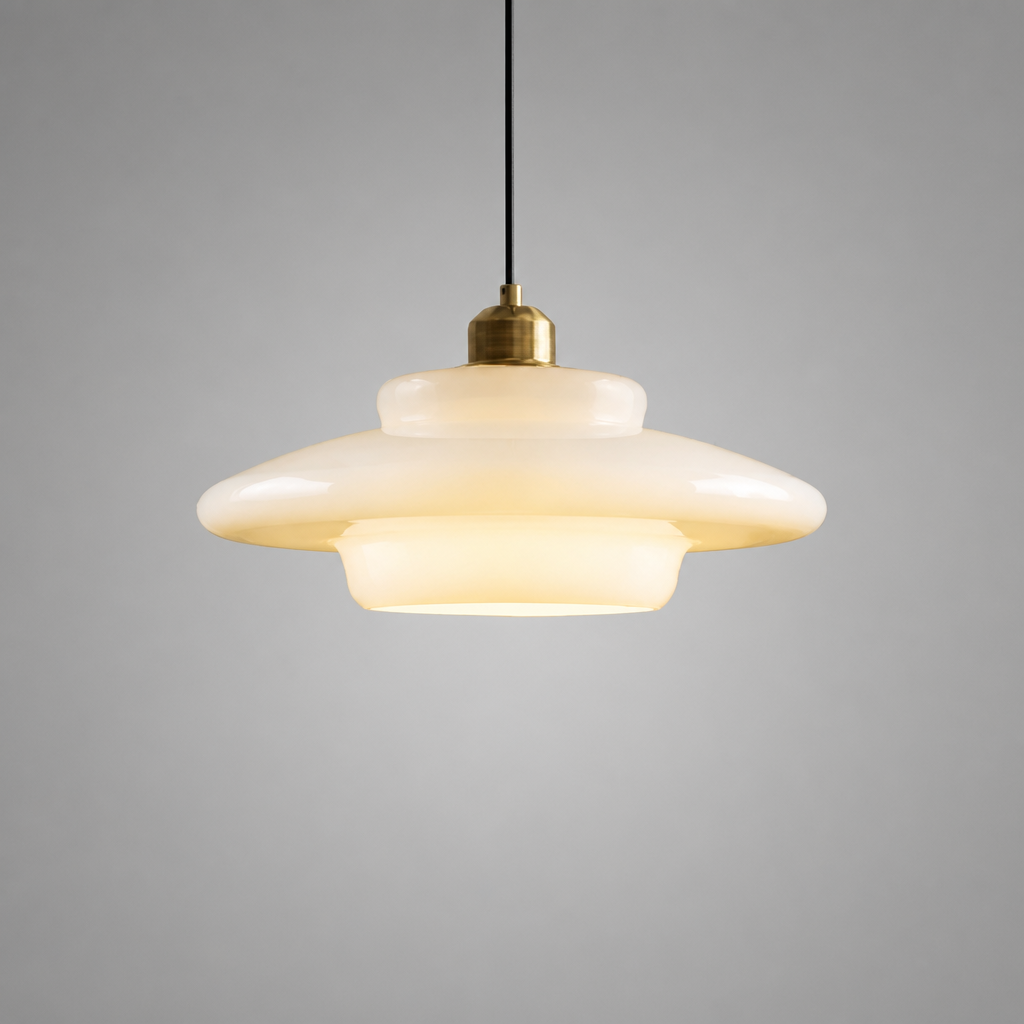 Scandinavian Milk Glass LED Pendant Light