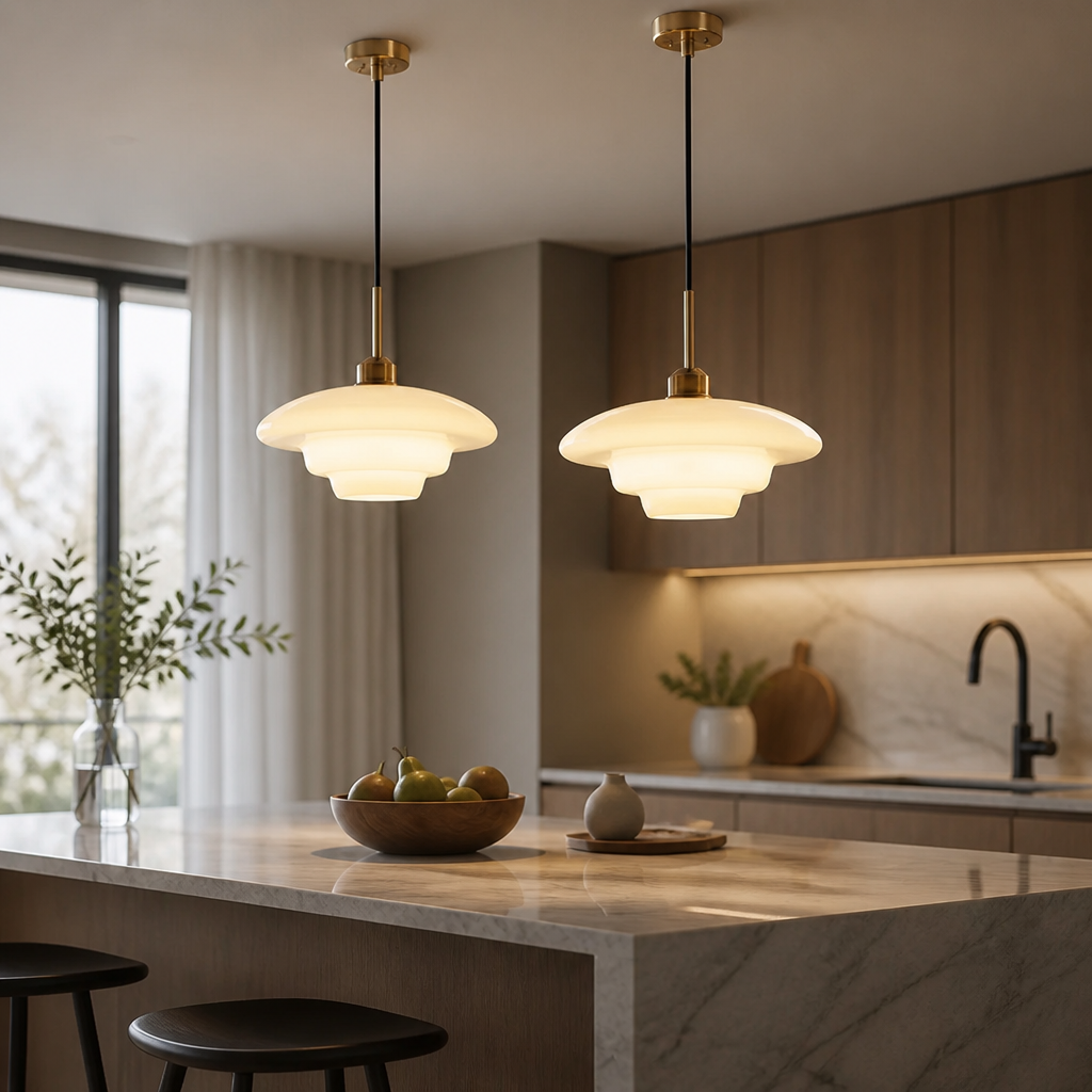 Scandinavian Milk Glass LED Pendant Light