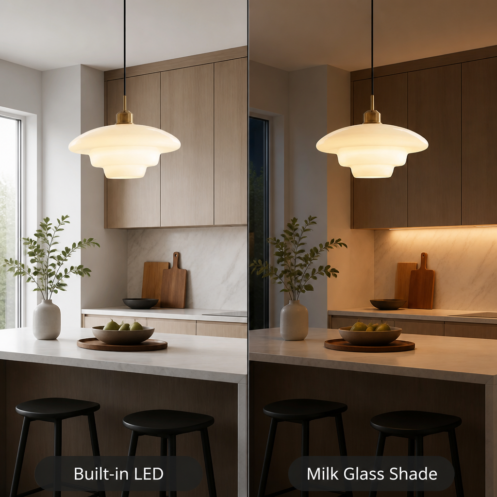 Scandinavian Milk Glass LED Pendant Light