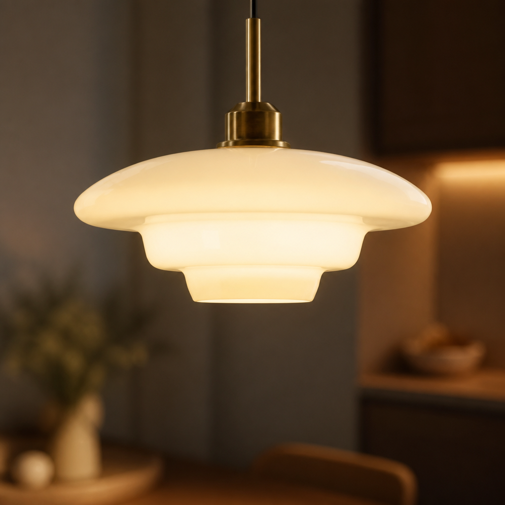 Scandinavian Milk Glass LED Pendant Light