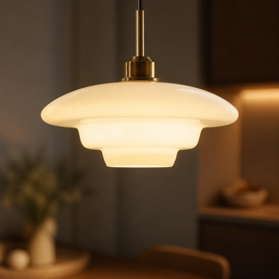 Scandinavian Milk Glass LED Pendant Light
