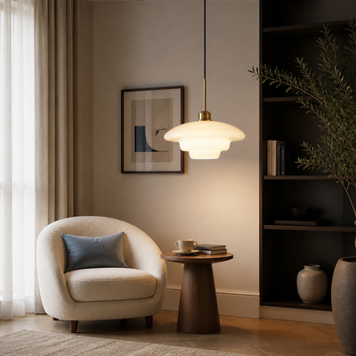 Scandinavian Milk Glass LED Pendant Light