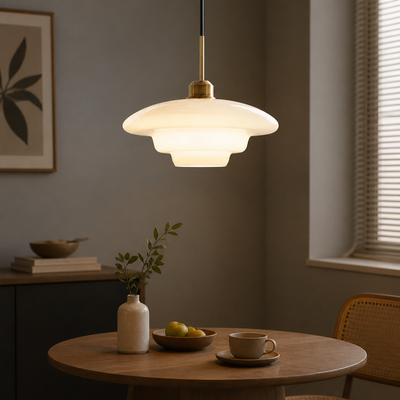 Scandinavian Milk Glass LED Pendant Light
