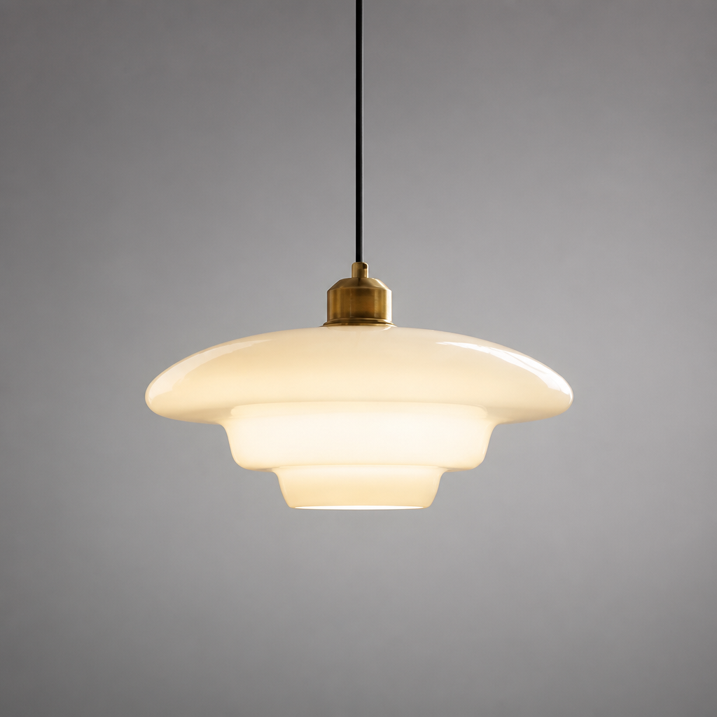 Scandinavian Milk Glass Pendant Light