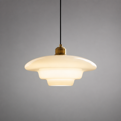 Scandinavian Milk Glass Pendant Light