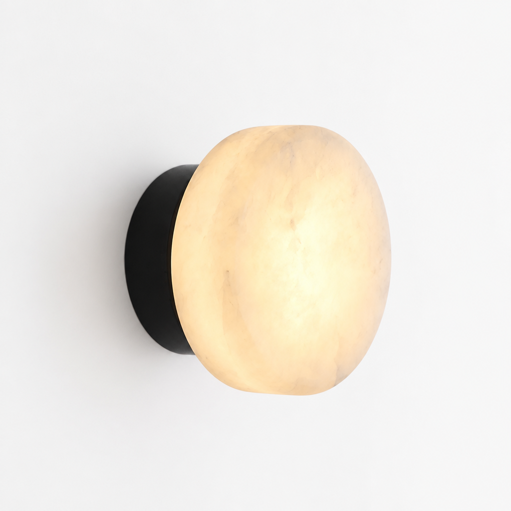 Scandinavian Natural Marble LED Round Wall Sconce