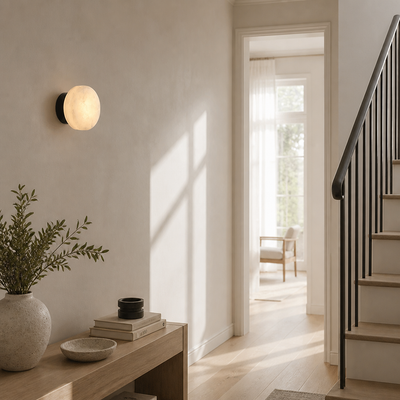 Scandinavian Natural Marble LED Round Wall Sconce