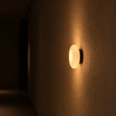 Scandinavian Natural Marble LED Round Wall Sconce