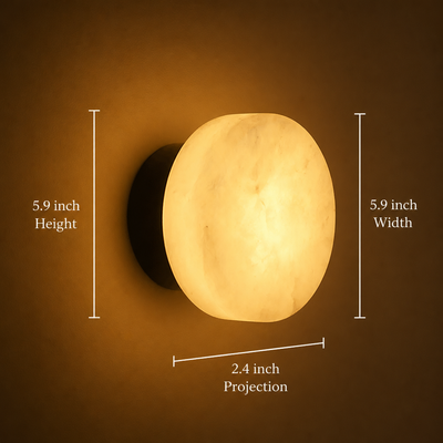 Scandinavian Natural Marble LED Round Wall Sconce