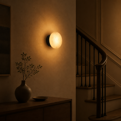 Scandinavian Natural Marble LED Round Wall Sconce