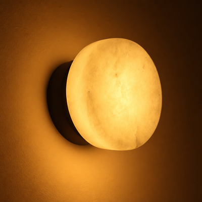 Scandinavian Natural Marble LED Round Wall Sconce