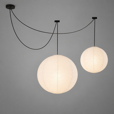 Scandinavian Rice Paper Round Lantern Pendant Light