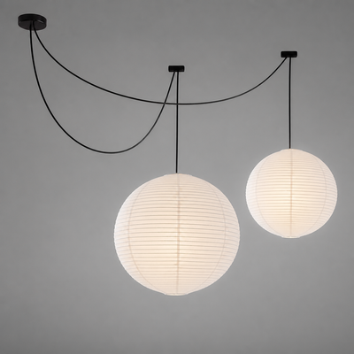 Scandinavian Rice Paper Round Lantern Pendant Light