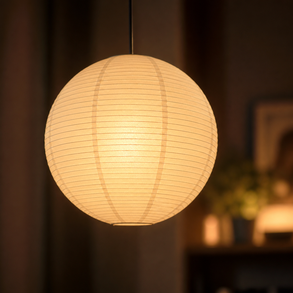 Scandinavian Rice Paper Round Lantern Pendant Light