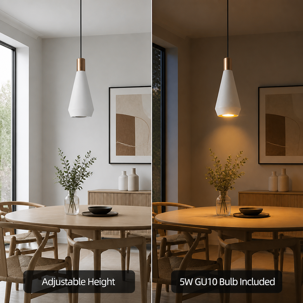Scandinavian Rose Gold Adjustable Cord Pendant Light