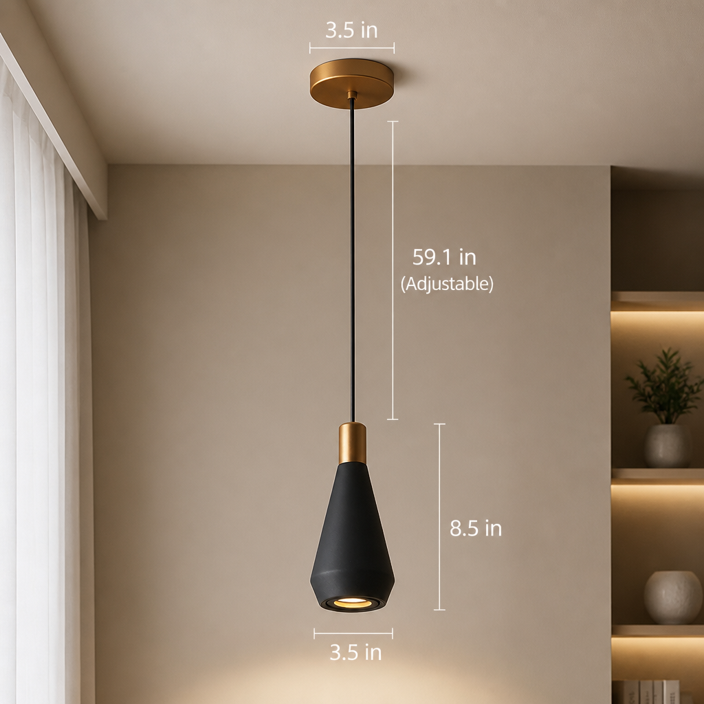 Scandinavian Rose Gold Adjustable Cord Pendant Light
