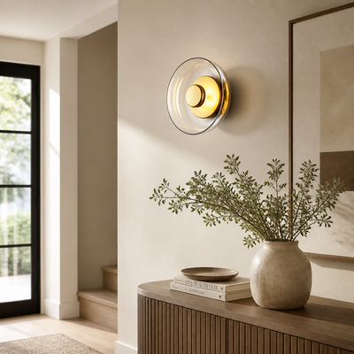 Scandinavian Round Glass LED Wall Sconce