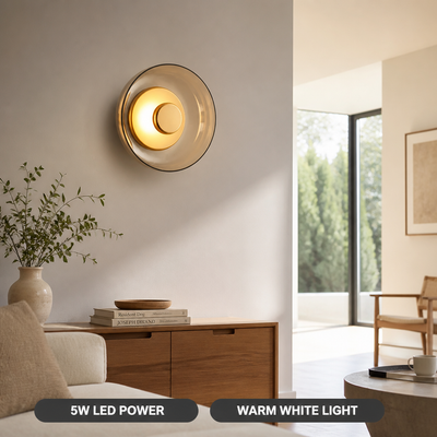 Scandinavian Round Glass LED Wall Sconce