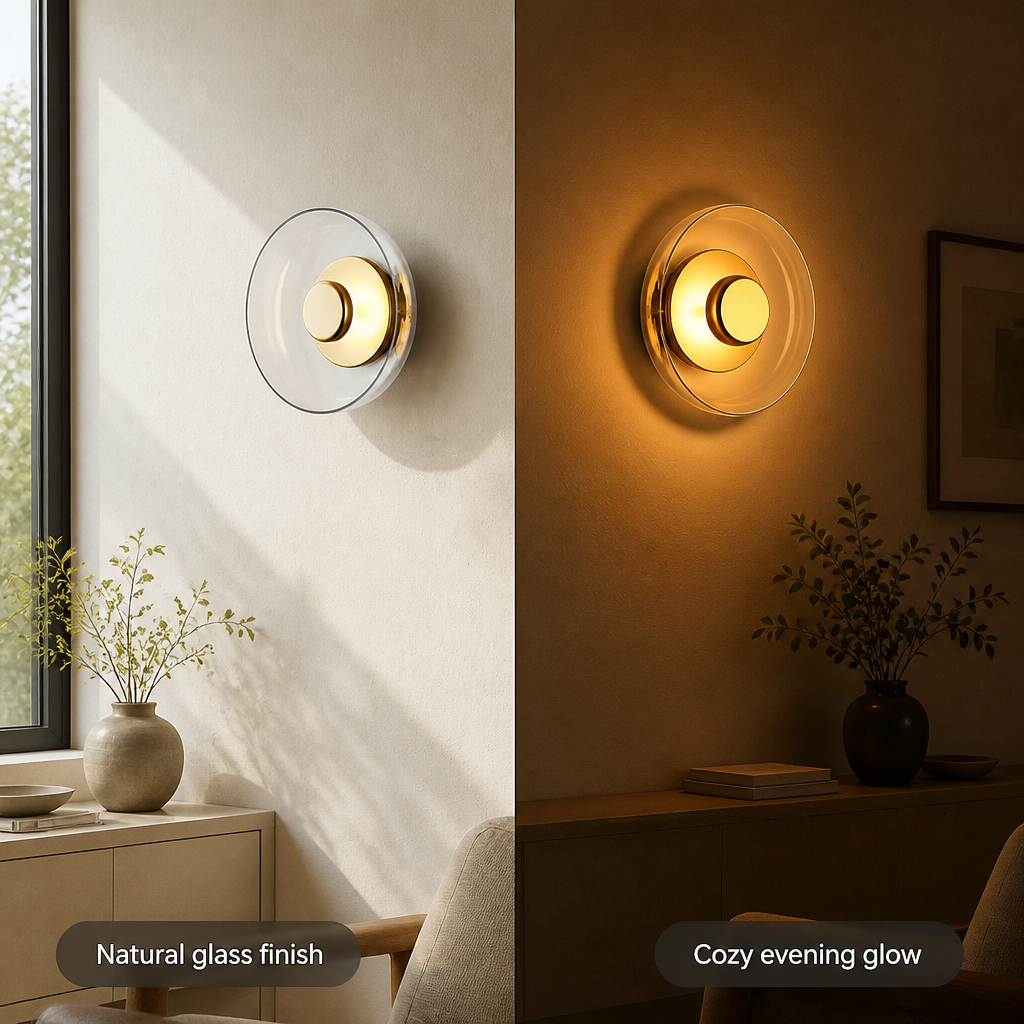 Scandinavian Round Glass LED Wall Sconce