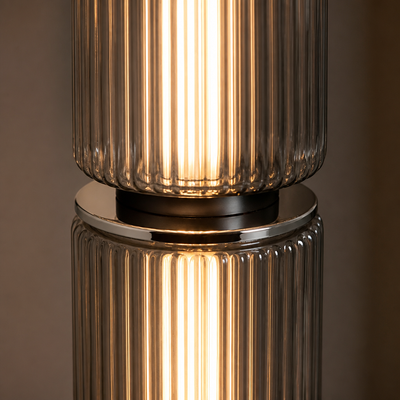 Scandinavian Smoked Glass LED Floor Lamp