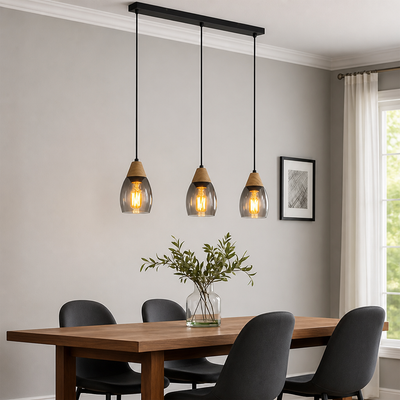Scandinavian Smoked Glass LED Pendant Light