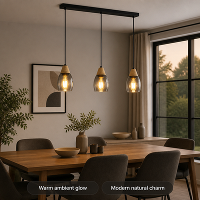 Scandinavian Smoked Glass LED Pendant Light