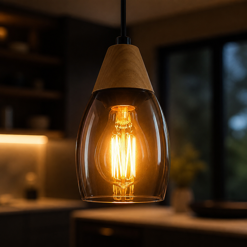 Scandinavian Smoked Glass LED Pendant Light