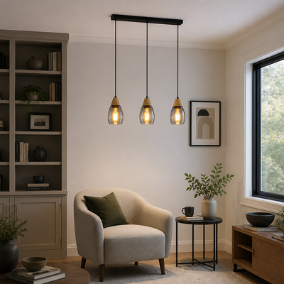 Scandinavian Smoked Glass LED Pendant Light