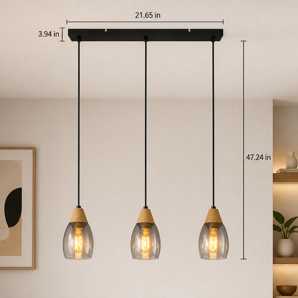 Scandinavian Smoked Glass LED Pendant Light