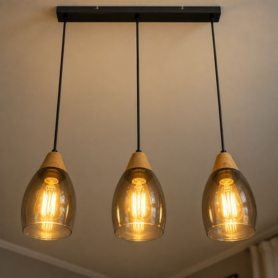 Scandinavian Smoked Glass LED Pendant Light