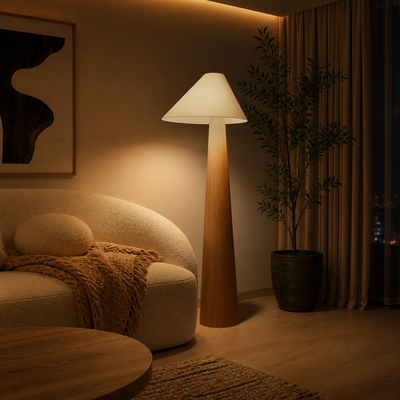 Scandinavian Solid Wood Floor Lamp
