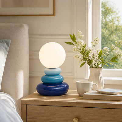Scandinavian Stacked Stone LED Table Lamp