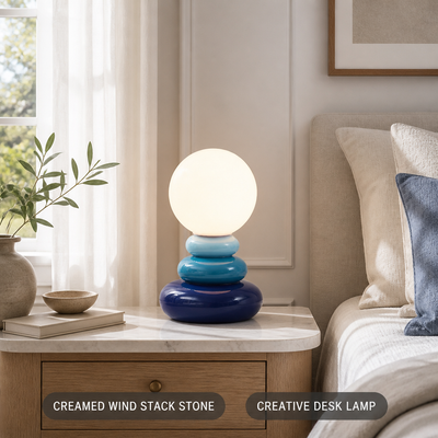 Scandinavian Stacked Stone LED Table Lamp