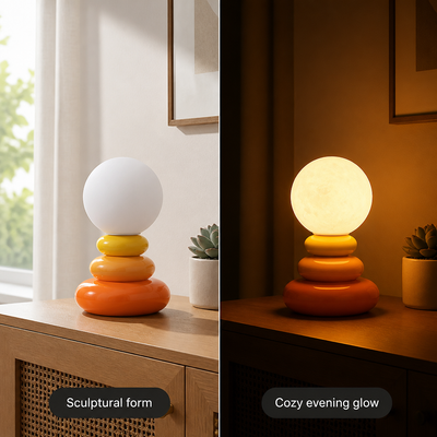 Scandinavian Stacked Stone LED Table Lamp