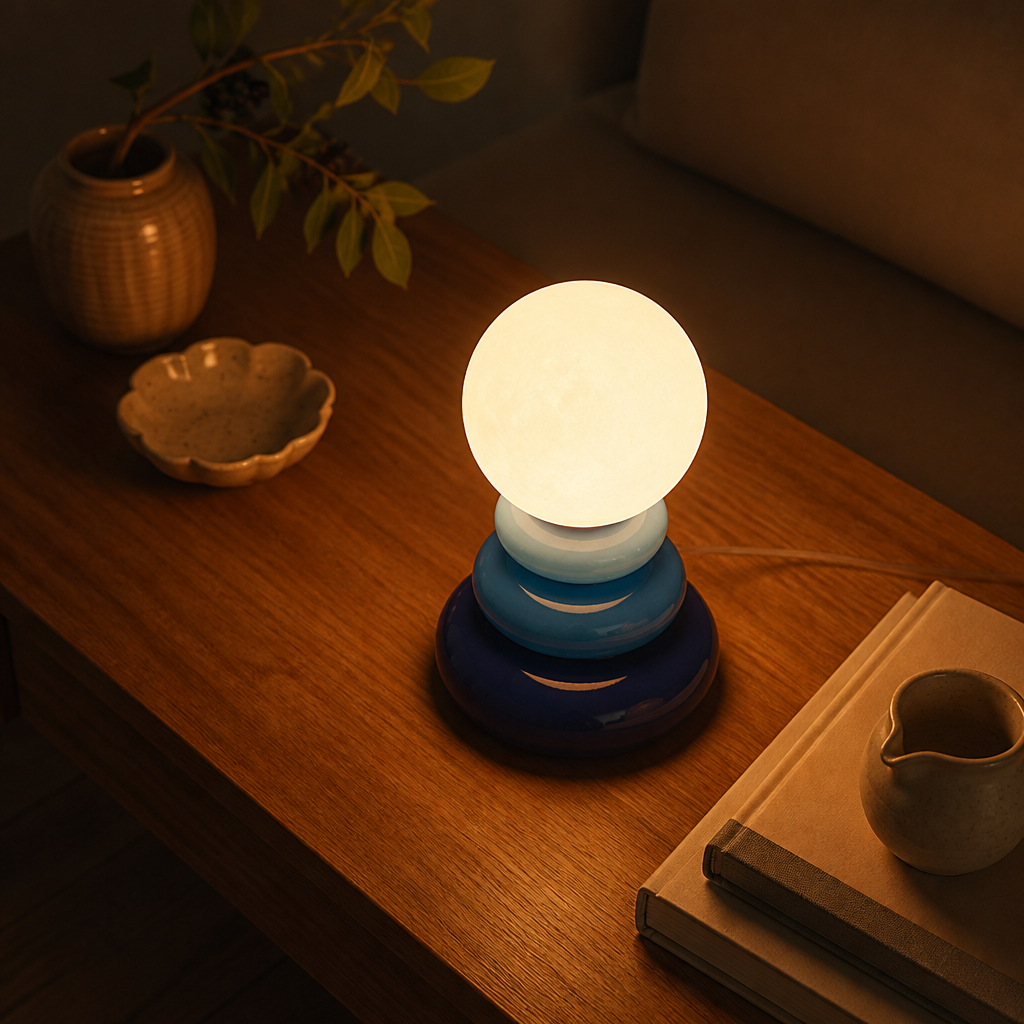 Scandinavian Stacked Stone LED Table Lamp